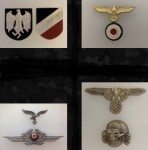 METAL CAP AND UNIFORM INSIGNIA -  Eagles - Wreaths - Skulls - PIps - Buttons
