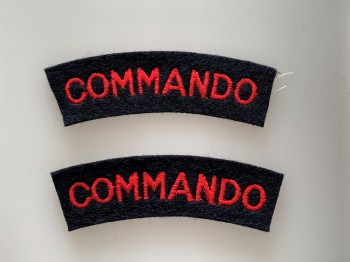 WWII 'Commando'  cloth shoulder titles. PAIR.