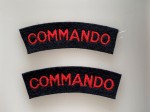 WWII 'Commando'  cloth shoulder titles. PAIR.