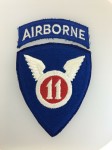 U.S. WW2 11th Airborne Division patch complete with Airborne tab
