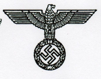 Wehrmacht eagle opened winged military rubber hand stamp.