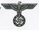 Wehrmacht eagle opened winged military rubber hand stamp.