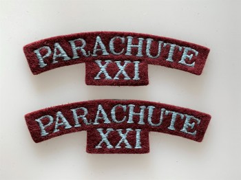 British Parachute XX1 cloth shoulder titles.PAIR.