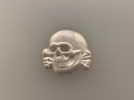 Waffen S.S. metal peaked cap skull- silvered
