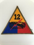U.S. WW2  12th Armoured Division cloth sleeve patch