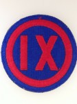 U.S. WW2  9th Corps cloth sleeve patch