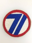 U.S. WW2  71st Infantry Division cloth sleeve patch