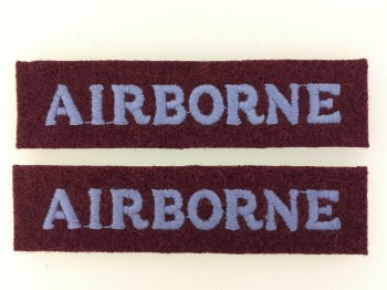 British Airborne cloth shoulder titles . PAIR.