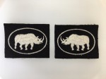 British 2nd Armoured Brigade cloth sleeve patches. MATCHED PAIR.