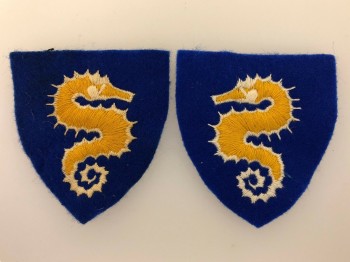 British 27th Armoured Brigade cloth sleeve patches. PAIR.