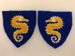 British 27th Armoured Brigade cloth sleeve patches. PAIR.