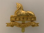 Lincolnshire Regiment metal cap badge. Brass WW1 Economy issue.