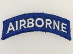 WWII 'Airborne' cloth shoulder title. White on blue