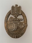 Army Panzer Assault Badge in Silver for tank crews. EXCEPTIONAL  AGED FINISH