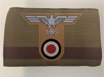 Afrika Korps enlisted man's woven combined eagle and cockade M1941 trapezoid cap insignia