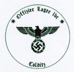 P.O.W. Officer Camp 1VC 'COLDITZ' military rubber hand stamp.