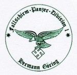 Fallschirm Panzer Division 1- Hermann Goring military rubber hand stamp.