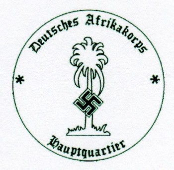 Afrika Korps Headquarters military rubber hand stamp.