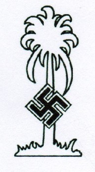 Afrika Korps Palm Tree Motiff rubber hand stamp.