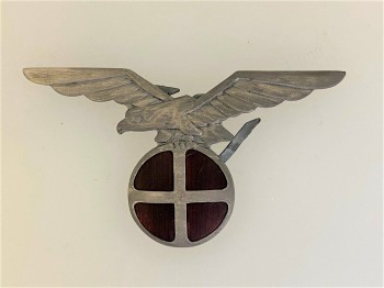 Norwegian Quisling metal and enamel cap eagle