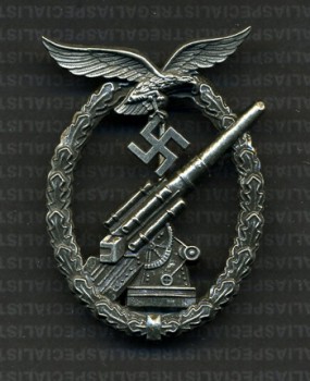 Luftwaffe  Flak Artillery Badge RE-ENACTOR REPRODUCTION.