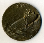 German WWI Goetz satirical medallion depicting the downing of the Zeppelin L19 in 1916.