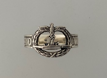 Kriegsmarine U- Boat ring in  silver
