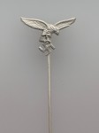 Luftwaffe eagle stick pin badge in silvered finish
