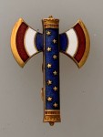 Vichy France enamelled lapel badge. Petain 'Francisca' insignia