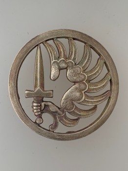 French Paratrooper solid silver Beret Badge- Early issue.