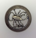 L.R.D.G.  Long Range Desert Group Officers solid silver beret or cap badge