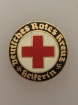 Deutsches Rote Kreuz D.R.K. Helferin enameled badge.
