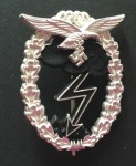 Luftwaffe Ground Assault Badge. Silver finish. Re-enactor quality.