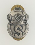 U.S. Army Salvage Diver metal badge. Full size.