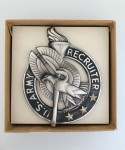 United States boxed U.S. Army Recruiter metal badge. Full size.