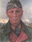 Framed portrait printed picture of Erwin Rommel.