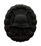 SPANISH CIVIL WAR WOUND BADGE- BLACK: SOLID TYPE. SUPERIOR QUALITY.