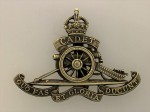 Royal Artillery Cadet brass cap badge ANTIQUED.