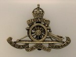 Honourable Artillery brass cap badge ANTIQUED.