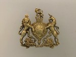 British Army General Service brass cap badge ANTIQUED