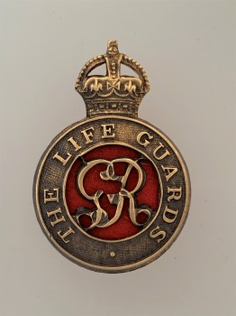 Life Guards metal cap badge ANTIQUED.
