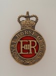 Royal Horse Guards metal cap badge. Queens Crown issue ANTIQUED.