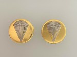 U.S Army PARATROOPERS metal collar discs badges. WW2 Style PAIR