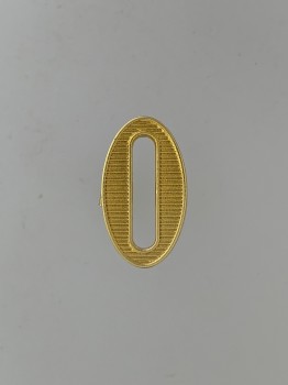 German Army '0' metal regimental shoulder board cypher - Gilt. PAIR