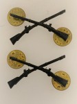 U.S. Army infantry Officers subdued metal collar insignia