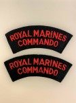 ROYAL MARINES COMMANDO cloth shoulder titles. PAIR
